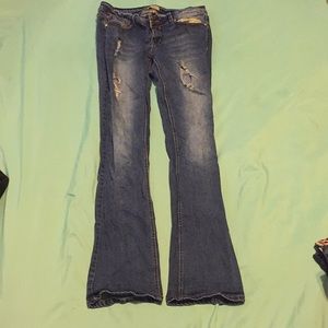 Blue jean holey pants